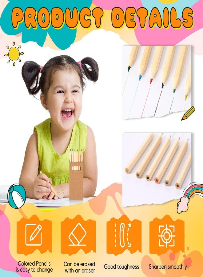 Faccito 10 Packs Mini Drawing Colored Pencils for Kids 3.5 Inch Portable Short Fat 6 Different color Pre Sharpened Pencils in Bulk for Children Painting Classroom School Supplies - Image 4